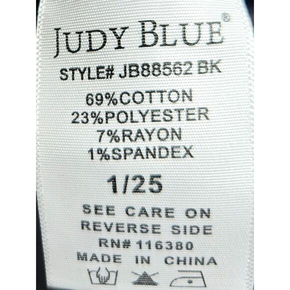 Judy Blue High Rise Distressed Raw Hem Skinny Fit Black Jeans Women's Size 1/25 - Picture 6 of 11